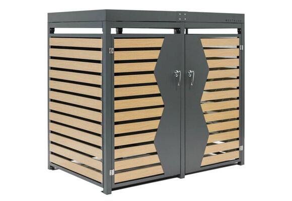 Container ombouw Westmann - 2 containers - antraciet houtlook