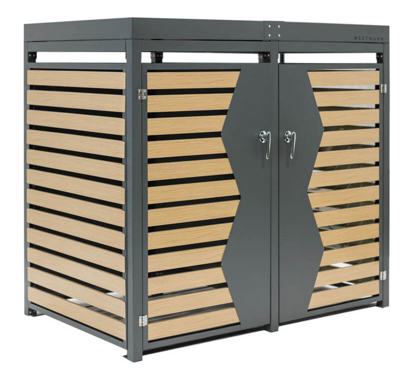 Container ombouw Westmann - 2 containers - antraciet houtlook