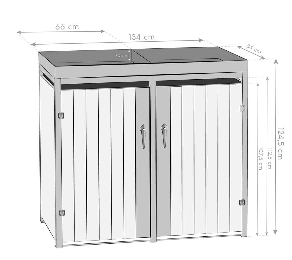 Container ombouw Planta - 2 containers - RVS - zilver