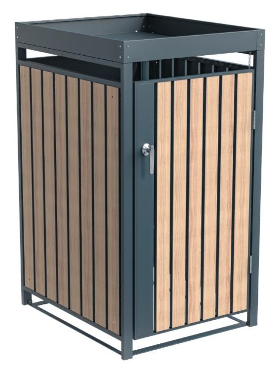 Container ombouw Planta - 1 container - antraciet houtlook