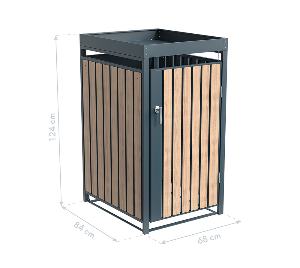 Container ombouw Planta - 1 container - antraciet houtlook