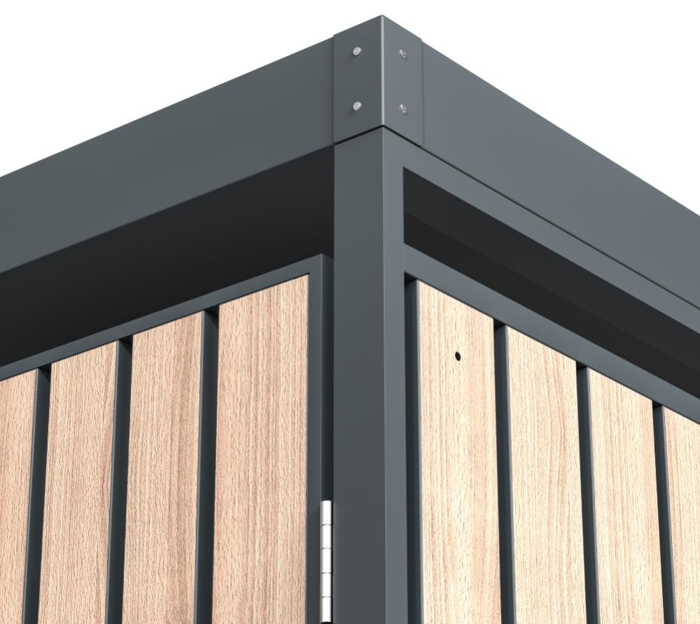 Container ombouw Planta - 1 container - antraciet houtlook