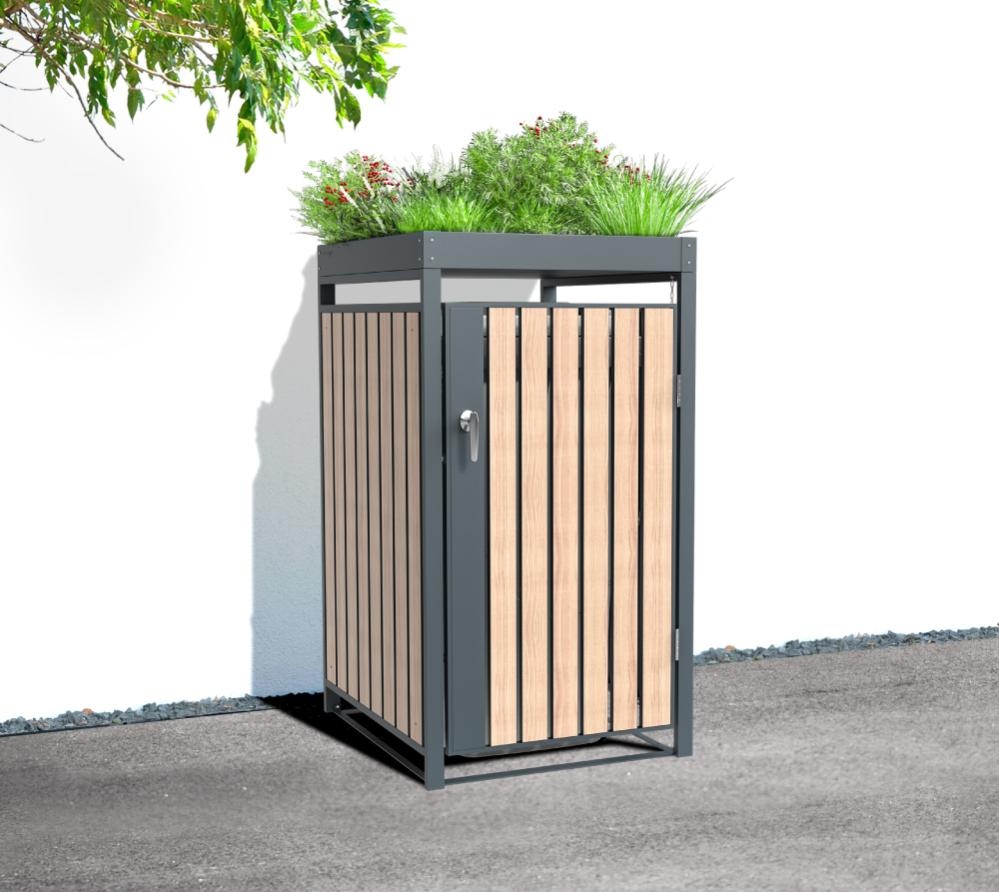 Container ombouw Planta - 1 container - antraciet houtlook