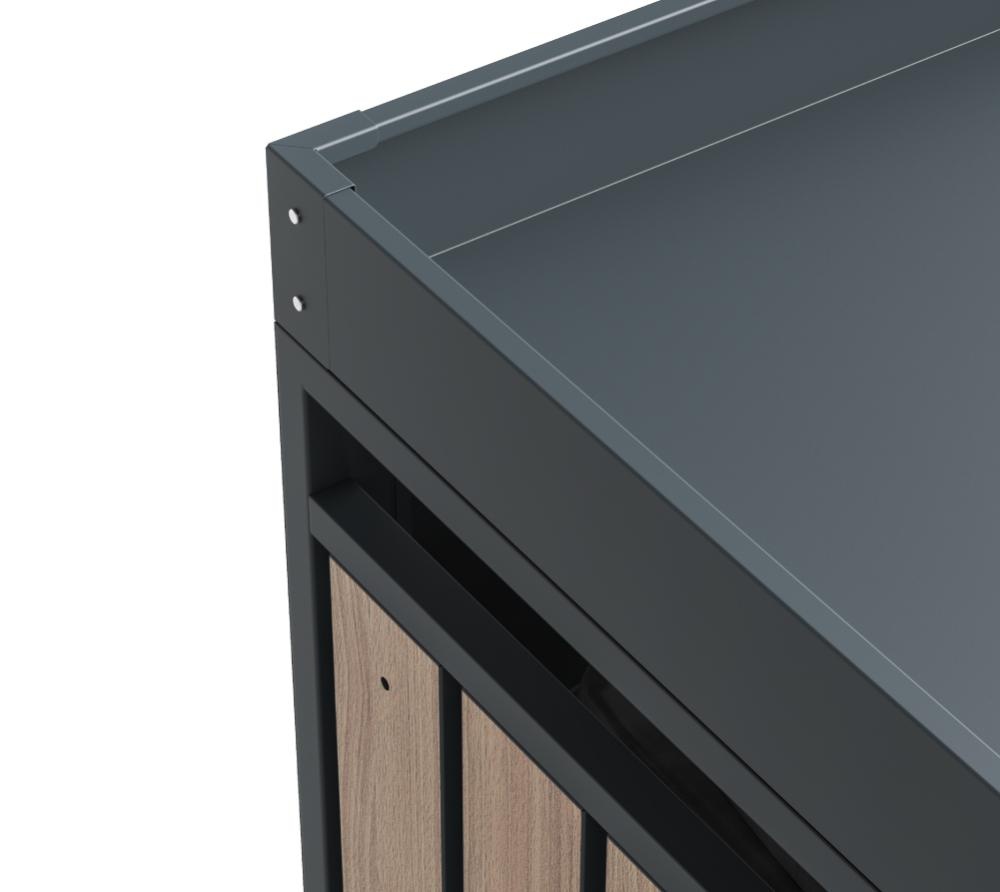 Container ombouw Planta - 1 container - antraciet houtlook