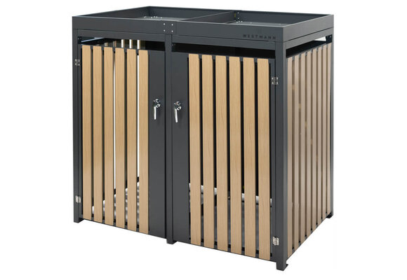 Container ombouw Planta - 2 containers - antraciet houtlook