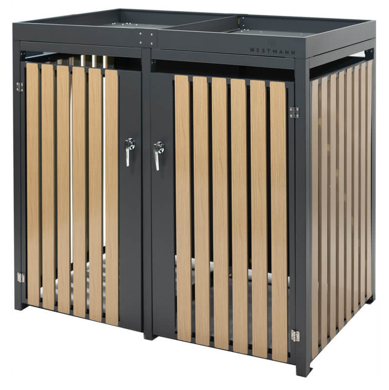 Container ombouw Planta - 2 containers - antraciet houtlook