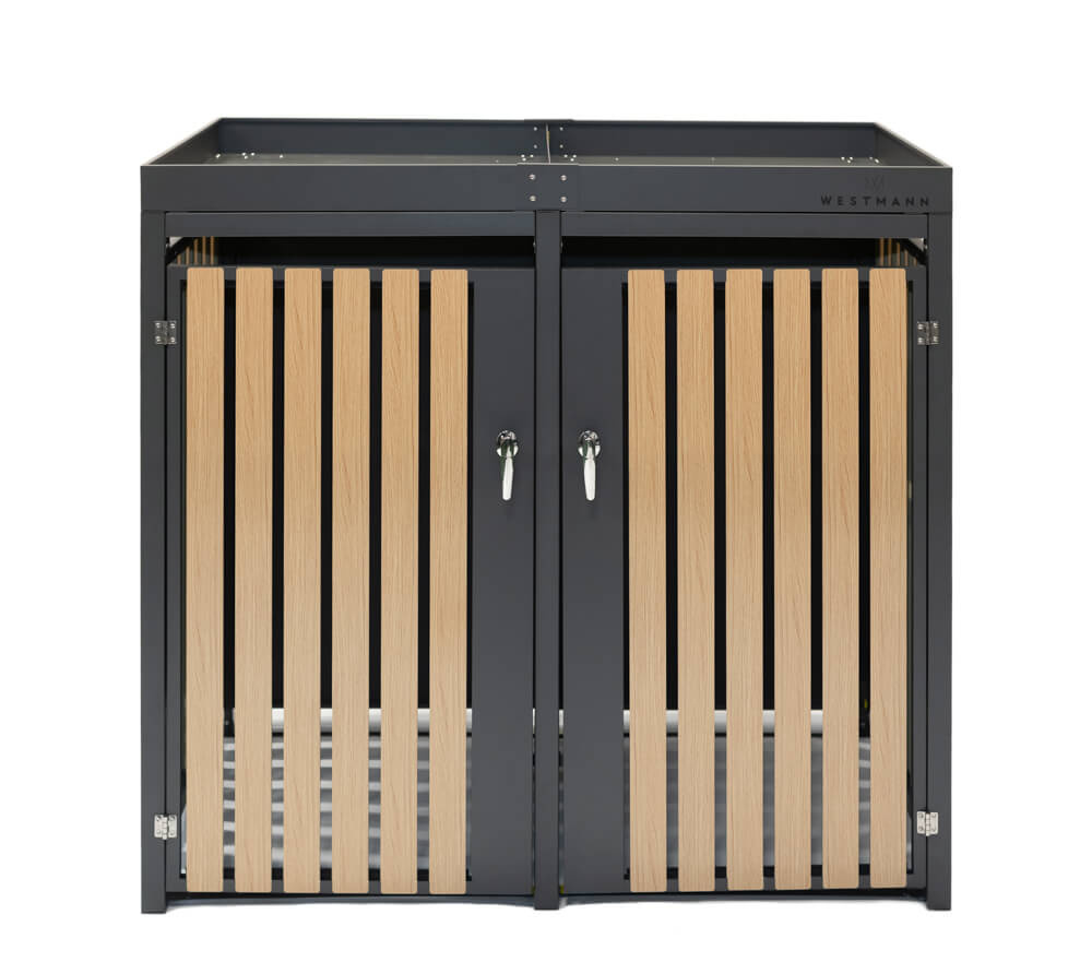 Container ombouw Planta - 2 containers - antraciet houtlook