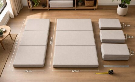 Welke maat opvouwbaar matras? 90x200, 120x200 en de juiste dikte