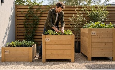 Moestuinbak hoogte: 30, 50 of 80 cm