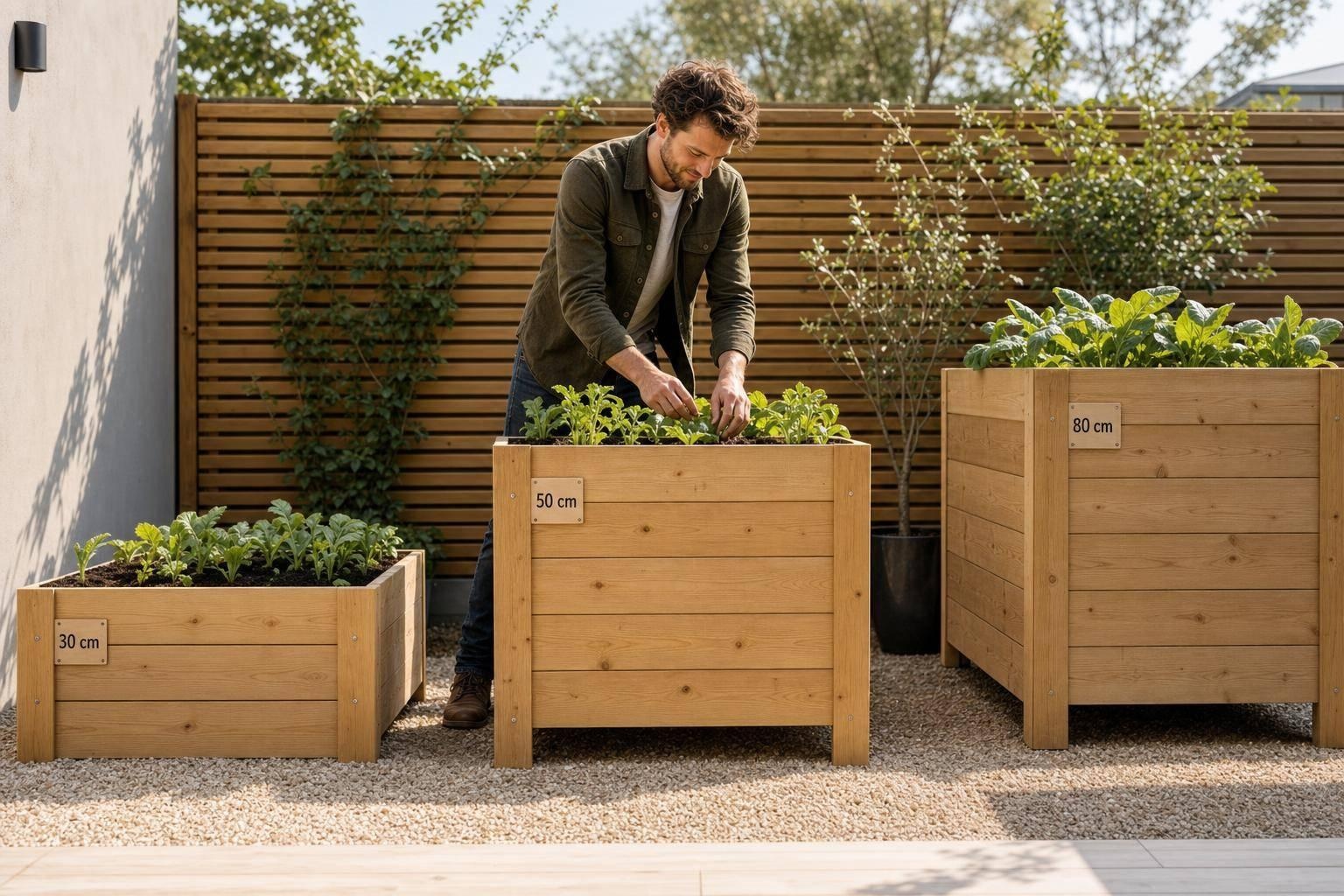 Moestuinbak hoogte: 30, 50 of 80 cm