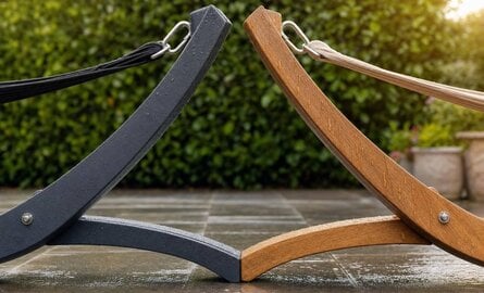 Hangmatstandaard: staal of hout