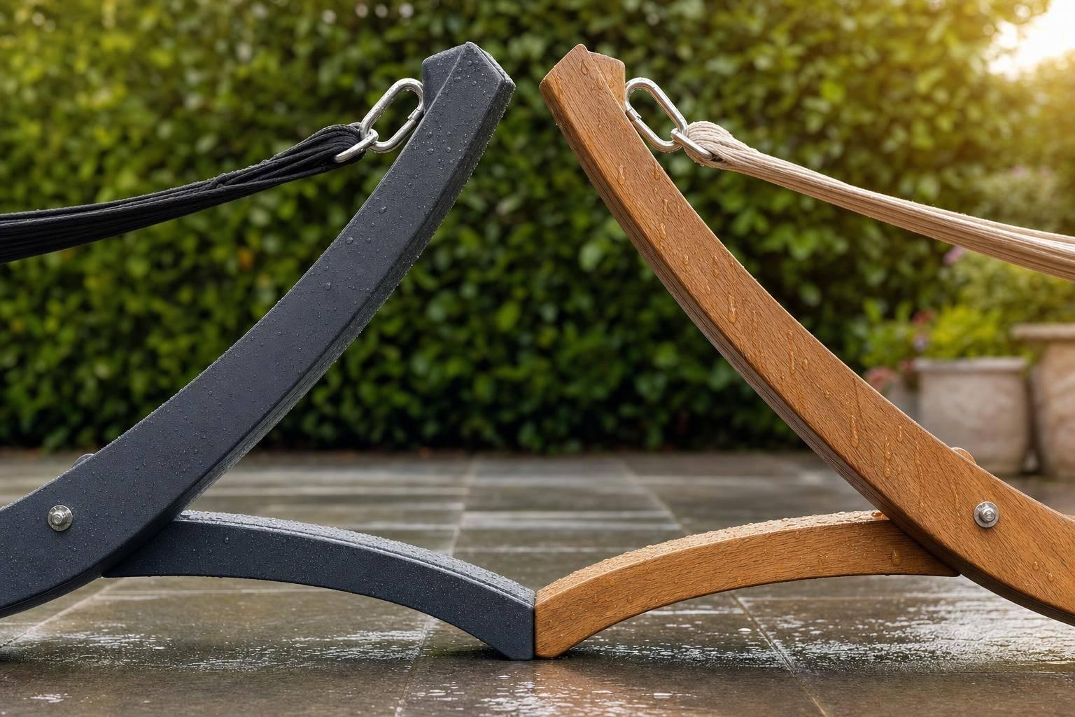 Hangmatstandaard: staal of hout