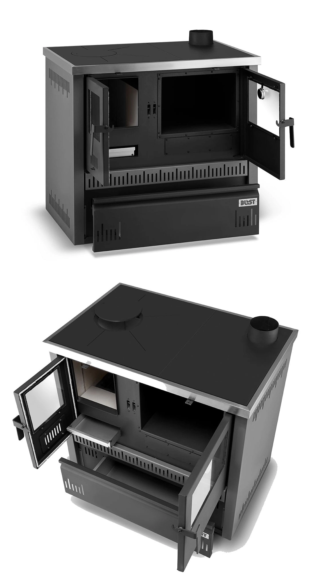 Houtfornuis OLIMP 12 - 12 kW - houtkachel met oven en kookplaat