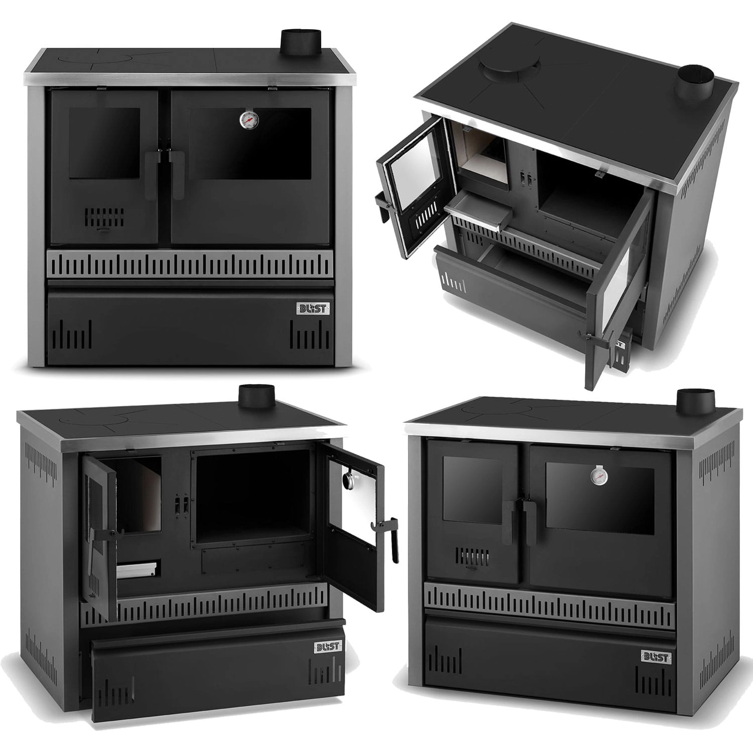 Houtfornuis OLIMP 12 - 12 kW - houtkachel met oven en kookplaat