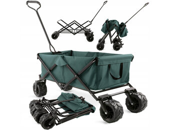 Bolderkar - opvouwbaar - 114x51x48 cm - tot 80 kg - groen zwart