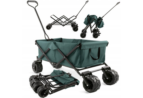 Bolderkar - opvouwbaar - 114x51x48 cm - tot 80 kg - groen zwart