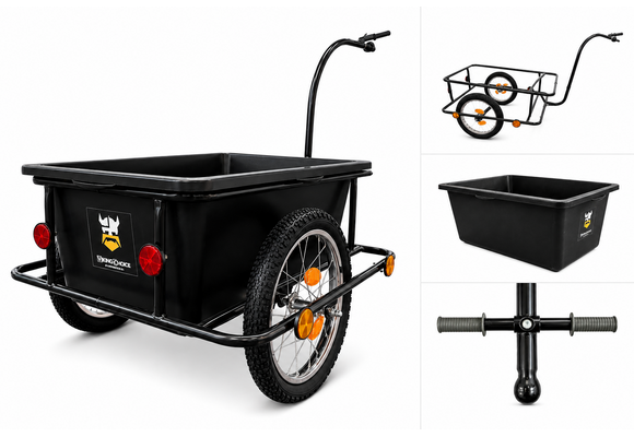 Fietskar - Fietsaanhanger - tot 50 kg - afneembare transportbox