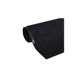 Deurmat - 80x120 cm – absorberend – zwart geribbeld