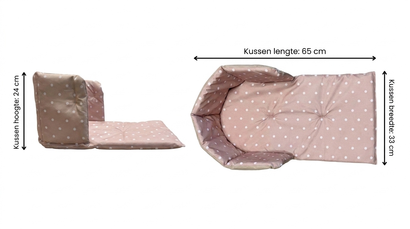 Kussen voor op de slee - comfortabel & waterdicht - beige