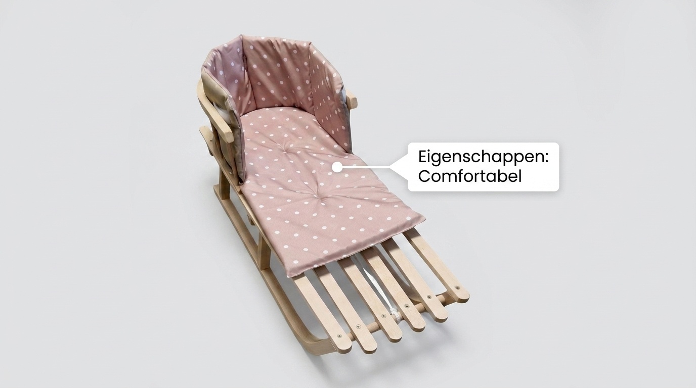 Kussen voor op de slee - comfortabel & waterdicht - beige