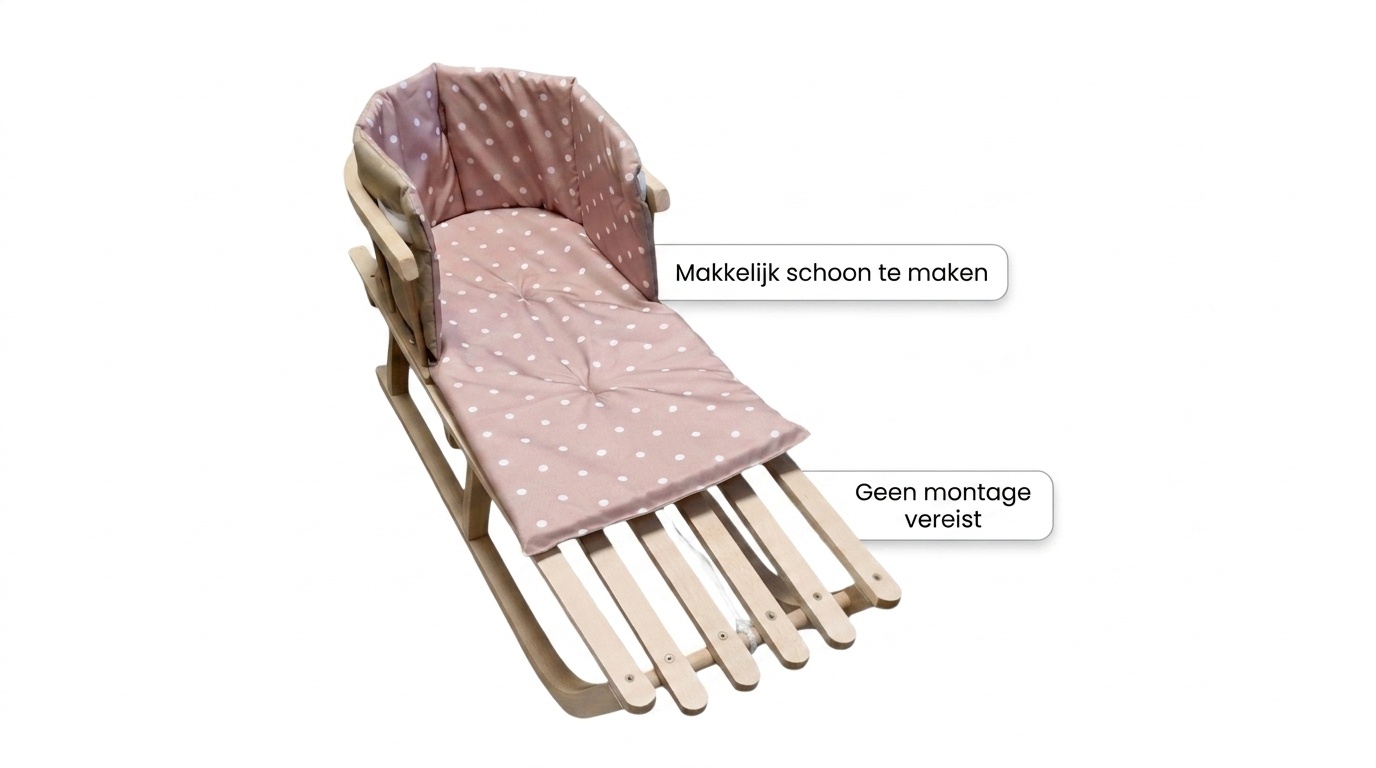 Kussen voor op de slee - comfortabel & waterdicht - beige