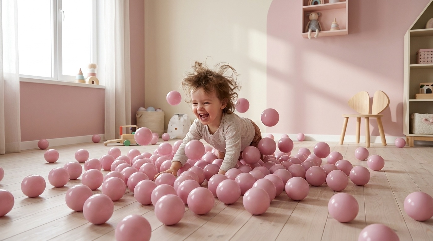 Ballenbak ballen licht roze (70mm) 300 stuks