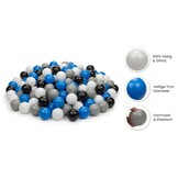 Ballenbak ballen 300 stuks 7cm, wit, blauw, grijs, zwart