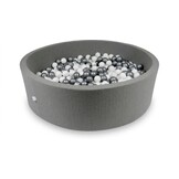 Ballenbak XXL - 700 ballen - 130 x 40 cm - ballenbad - rond donker grijs