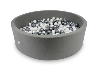 Ballenbak XXL - 700 ballen - 130 x 40 cm - ballenbad - rond donker grijs