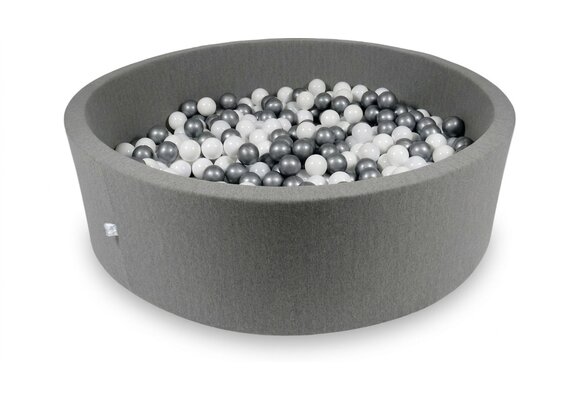 Ballenbak XXL - 700 ballen - 130 x 40 cm - ballenbad - rond donker grijs