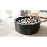Ballenbak XXL - 700 ballen - 130 x 40 cm - ballenbad - rond donker grijs