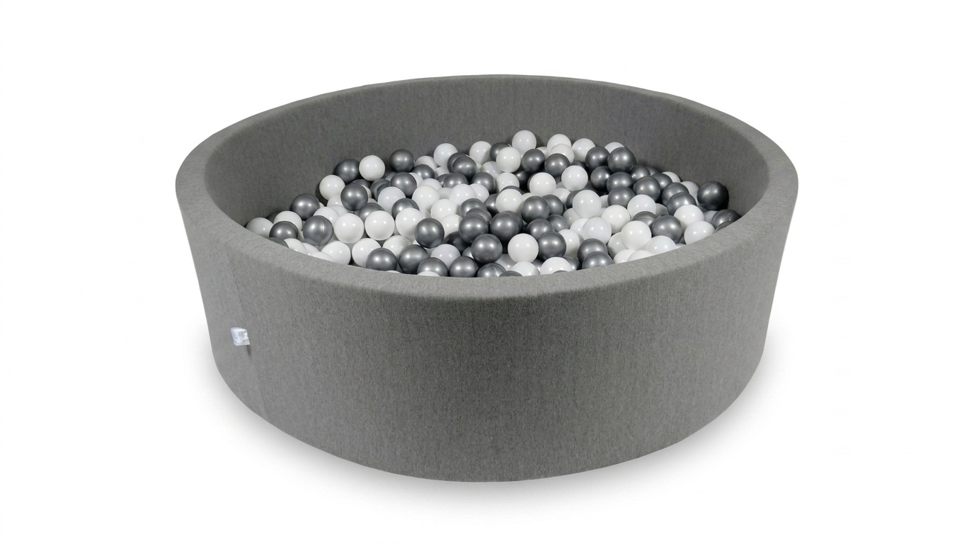 Ballenbak XXL - 700 ballen - 130 x 40 cm - ballenbad - rond donker grijs