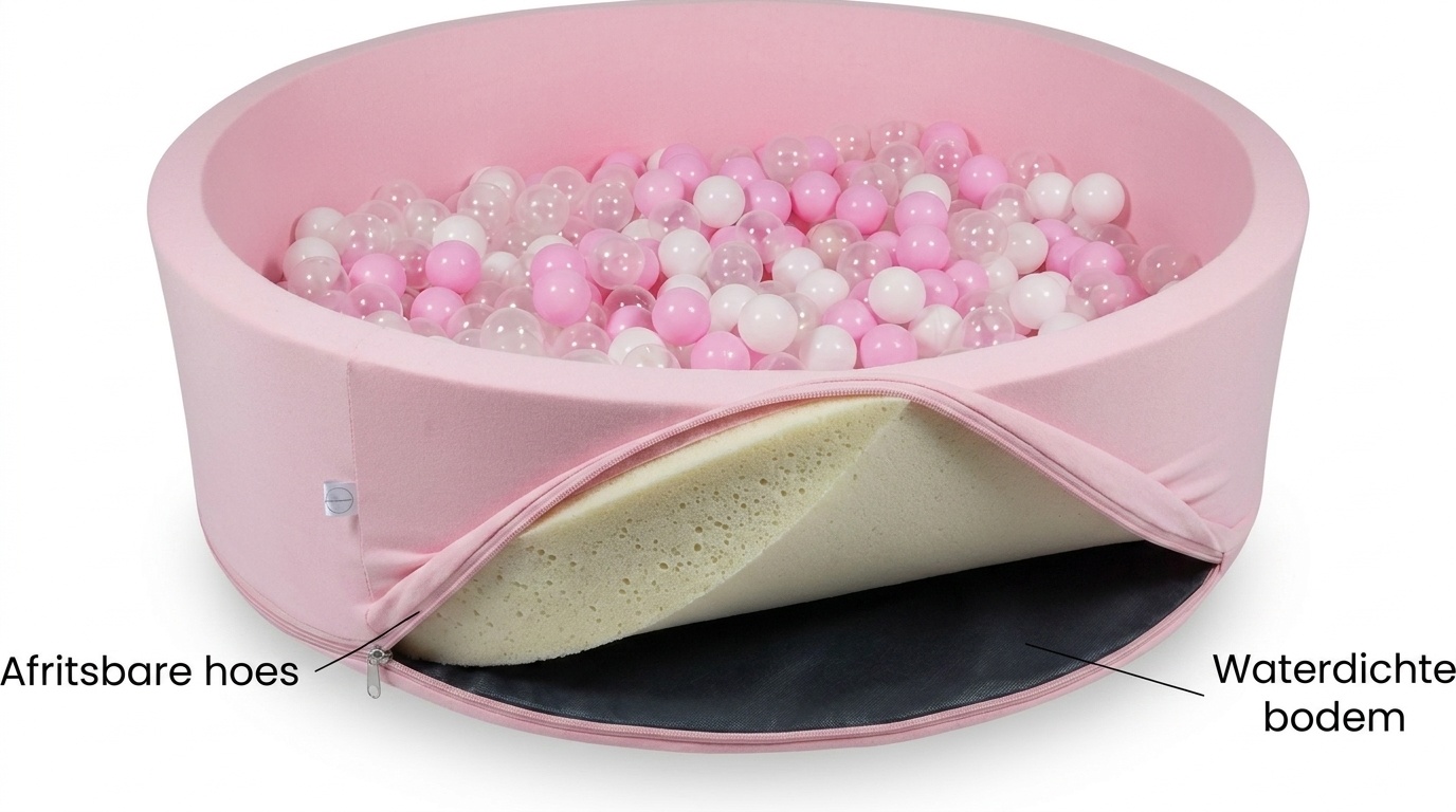 Ballenbak XXL - 700 ballen - 130 x 40 cm - ballenbad - rond roze