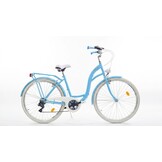 Meisjesfiets - 26 inch - met 7 versnellingen - lichtblauw wit