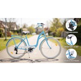 Meisjesfiets - 26 inch - met 7 versnellingen - lichtblauw wit
