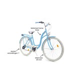 Meisjesfiets - 26 inch - met 7 versnellingen - lichtblauw wit