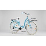 Meisjesfiets - 26 inch - met 7 versnellingen - lichtblauw wit