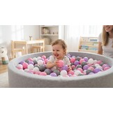 Ballenbak ballen 300 stuks 7cm, wit, roze, grijs, paars
