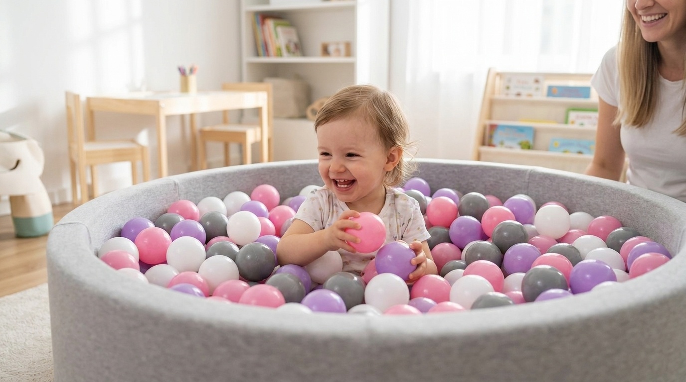 Ballenbak ballen 300 stuks 7cm, wit, roze, grijs, paars