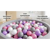 Ballenbak ballen 300 stuks 7cm, wit, roze, grijs, paars