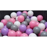 Ballenbak ballen 300 stuks 7cm, wit, roze, grijs, paars