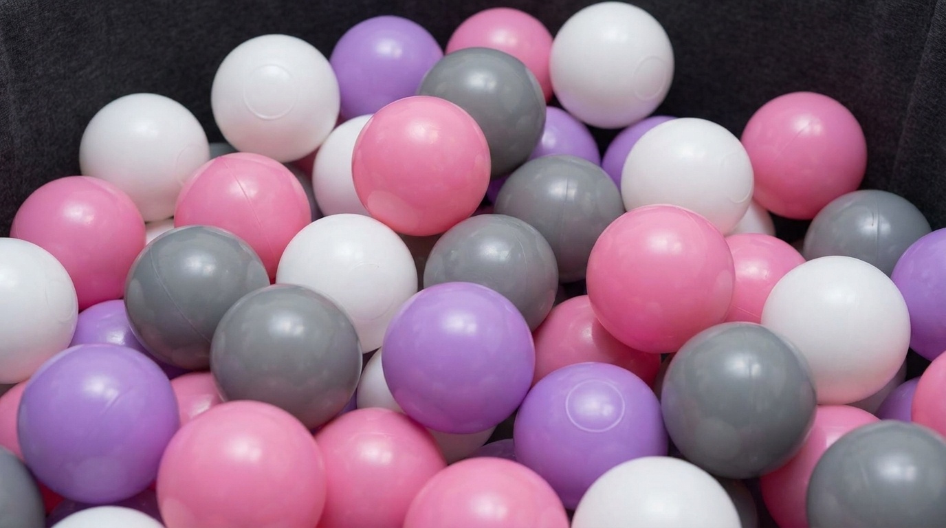 Ballenbak ballen 300 stuks 7cm, wit, roze, grijs, paars