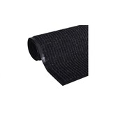 Deurmat 80x120 cm zwart geribbeld | Duurzaam rubber