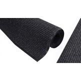 Deurmat 80x120 cm zwart geribbeld | Duurzaam rubber