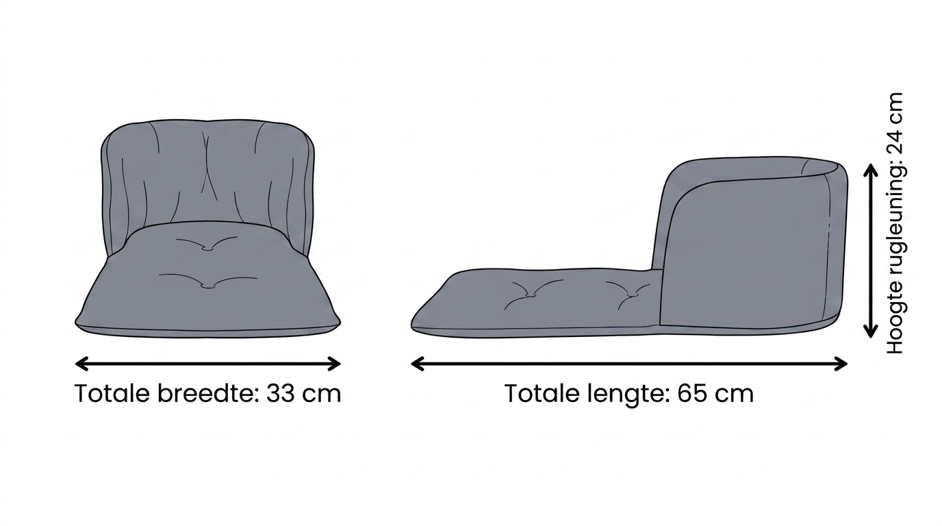 Kussen voor op de slee - comfortabel & waterdicht - grijs