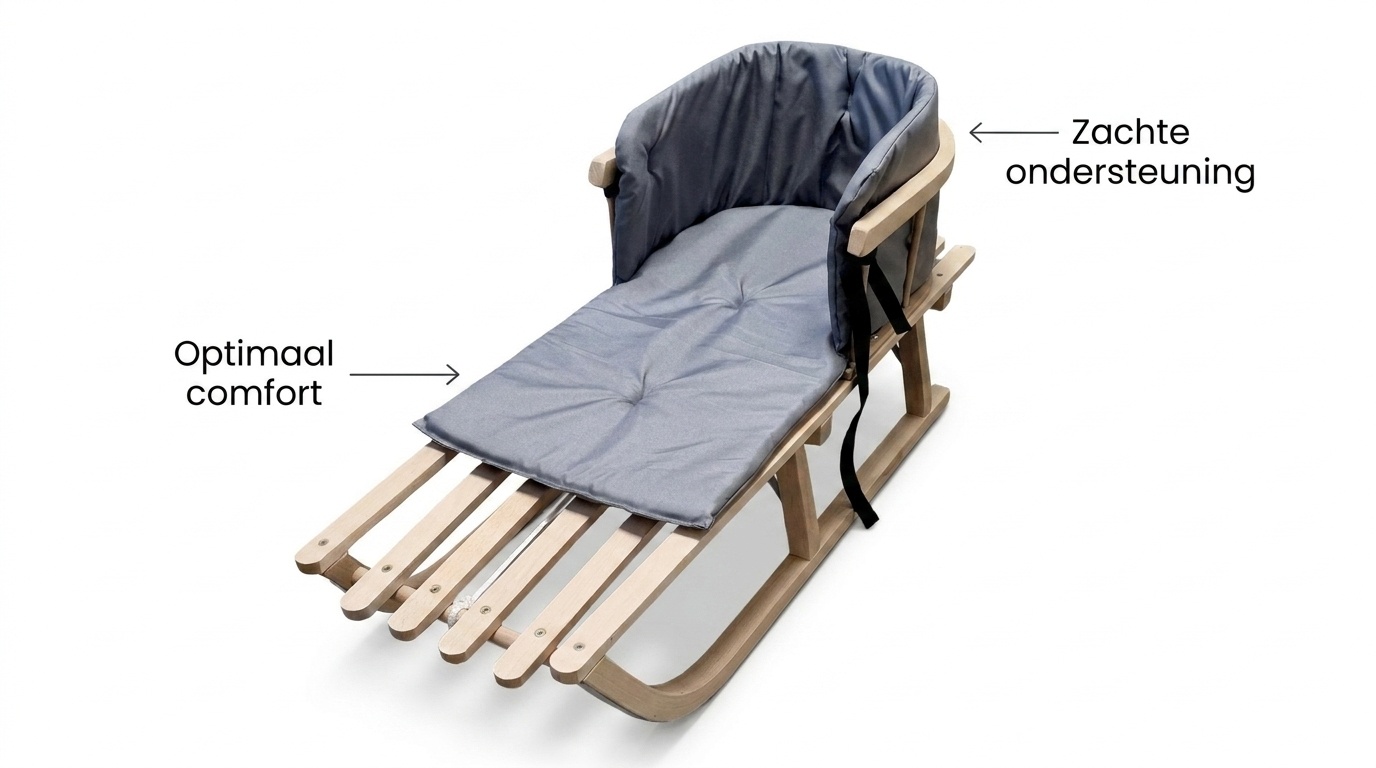 Kussen voor op de slee - comfortabel & waterdicht - grijs