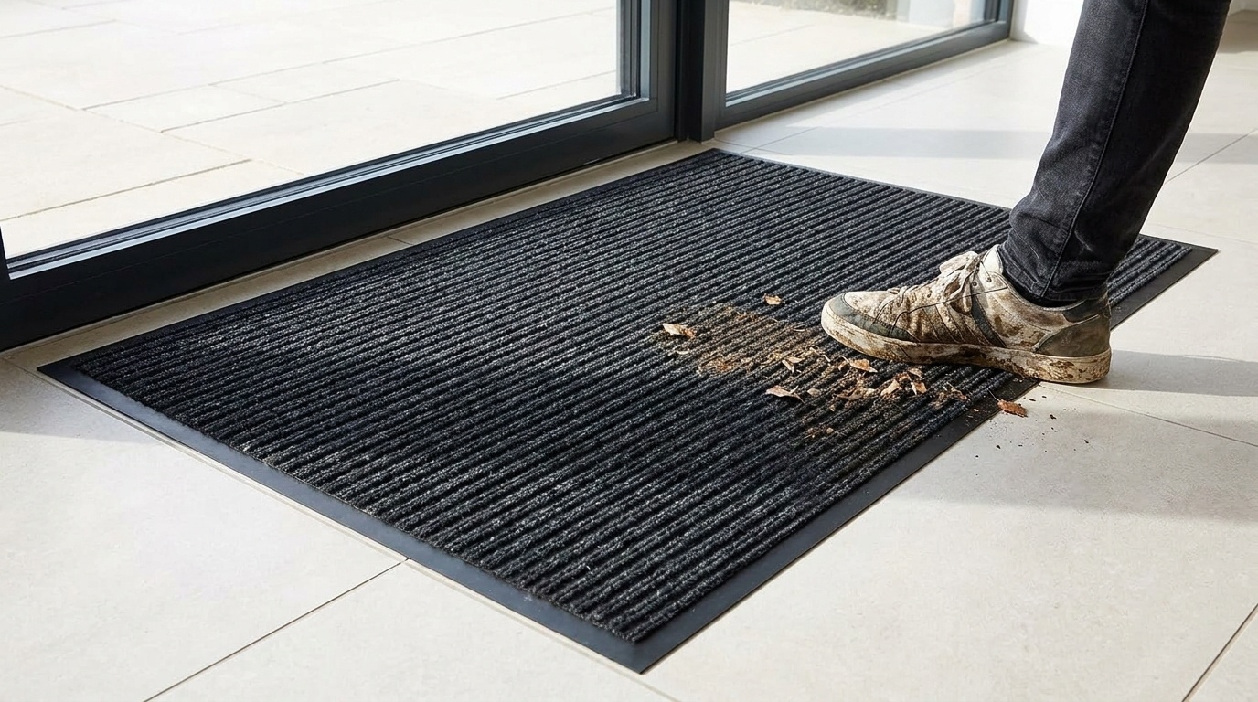 Zwarte deurmat 80x120 cm - Antislip & Absorberend Rubber