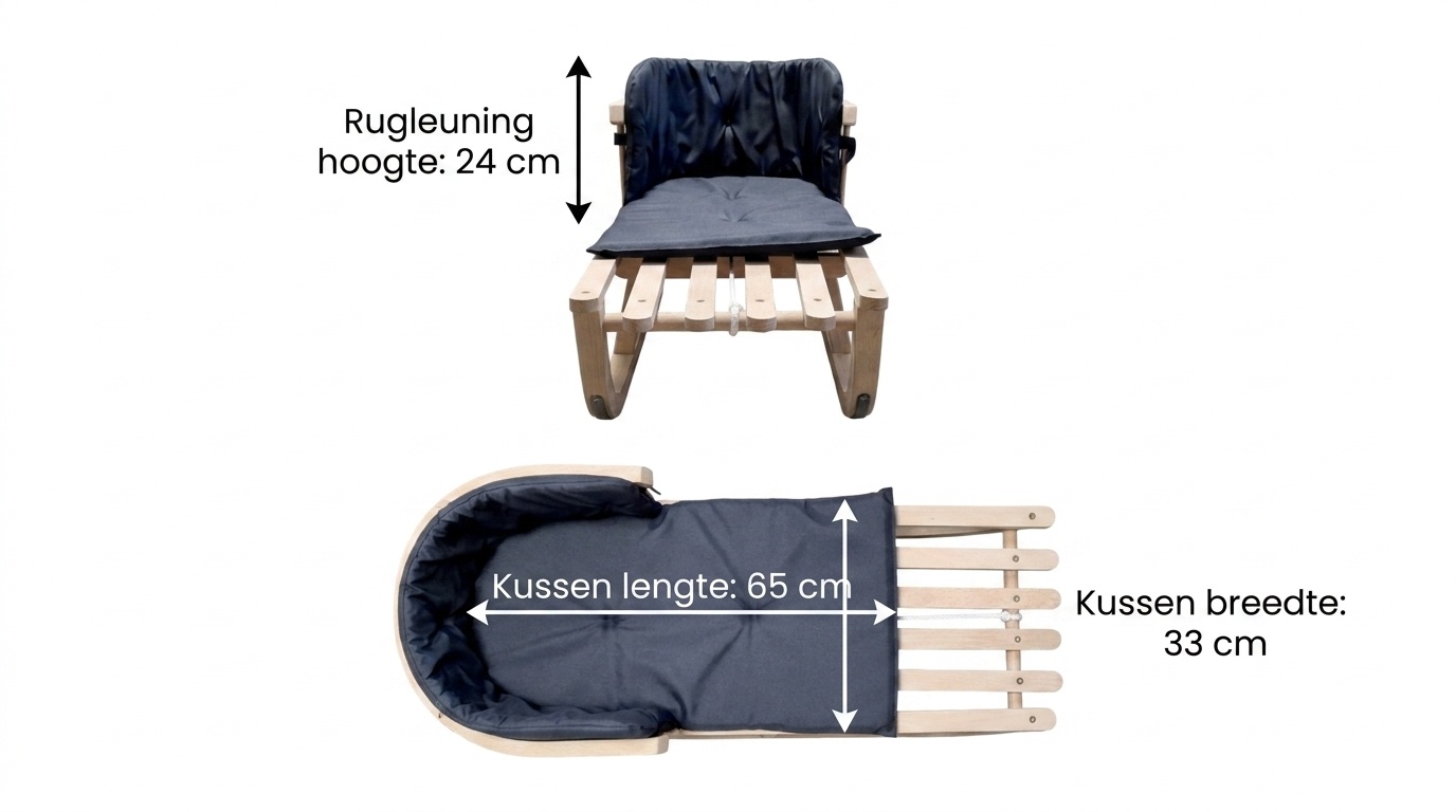 Kussen voor op de slee - comfortabel & waterdicht - donkergrijs