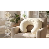 Voedingskussen 100% katoen - 80 cm - crème met crème ruitjespatroon