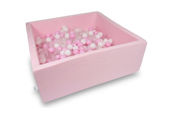 Ballenbak - 600 ballen - 110 x 110 cm - ballenbad - vierkant roze